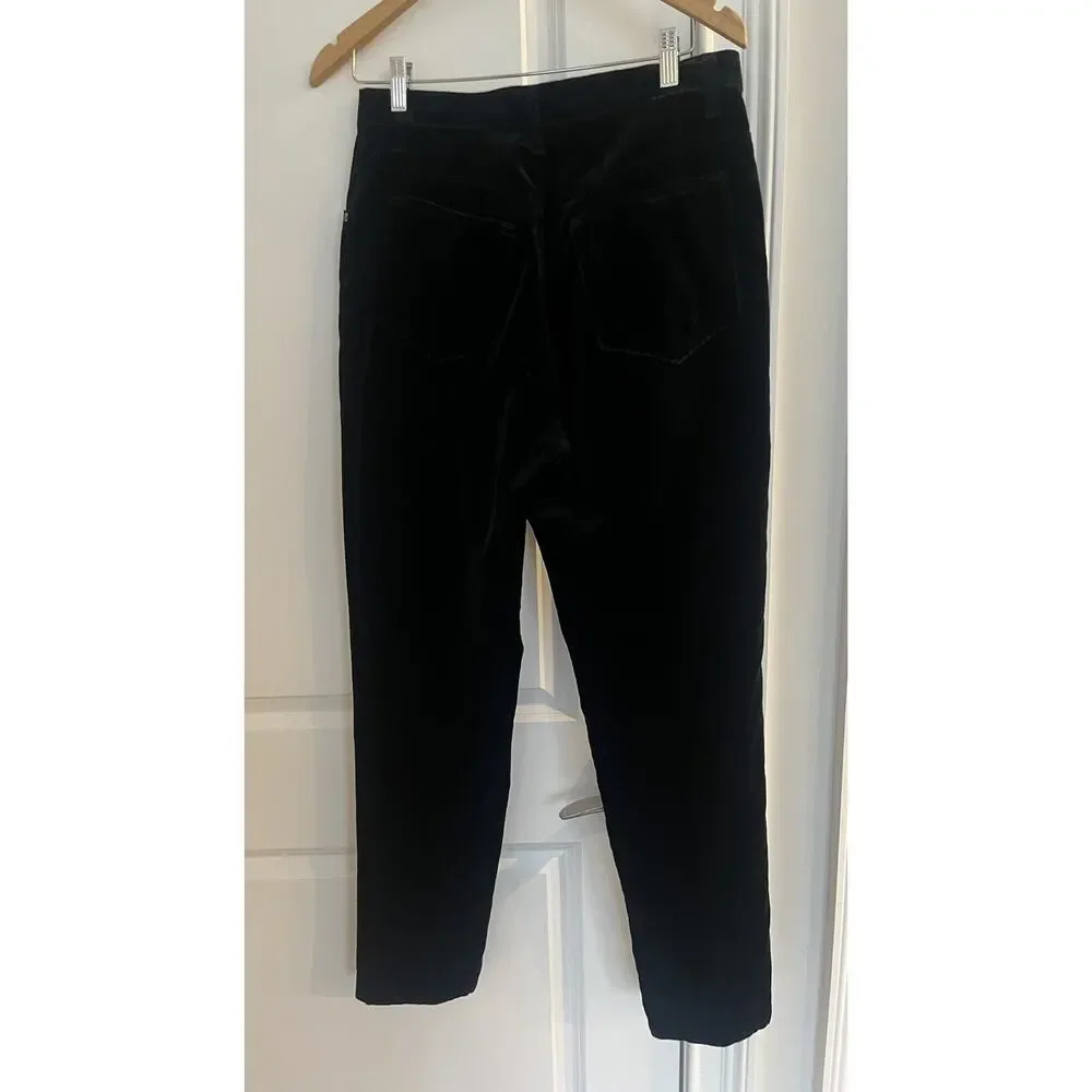 Calvin Klein Black Velour High Rise Pants Women’s Size 12
